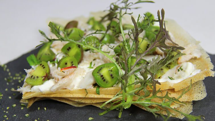 Recette : Tarte fine croustillante au NERGI® et miettes de tourteau - TerreAzur