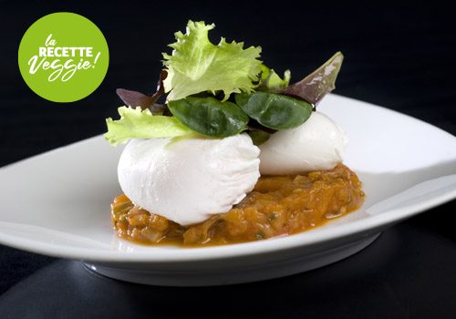Recette : Œuf poché et son confit d'aubergines - EpiSaveurs