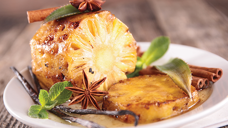Recette : Ananas roti caramel laitier - TerreAzur