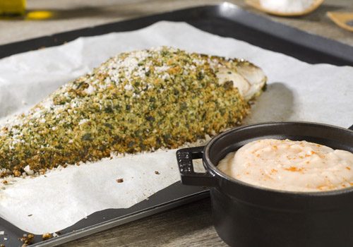 Recette : Daurade en croute d’herbe mousse de haricot blanc à l’ail - EpiSaveurs