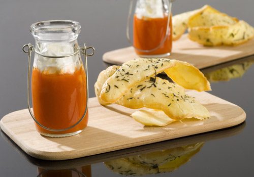 Recette : Gaspacho et tuile au thym - EpiSaveurs