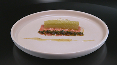 Recette : Concombre confit en croûte de sel et genévrier par Mickael de Top Chef - TerreAzur