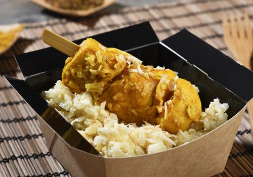 Recette : Brochettes de volaille et son risotto au lait de coco - EpiSaveurs