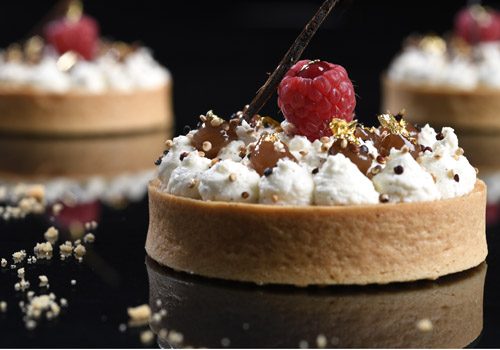 Recette : Tartelette Mont-Blanc, crémeux de fruits rouges et quinoa soufflé - EpiSaveurs