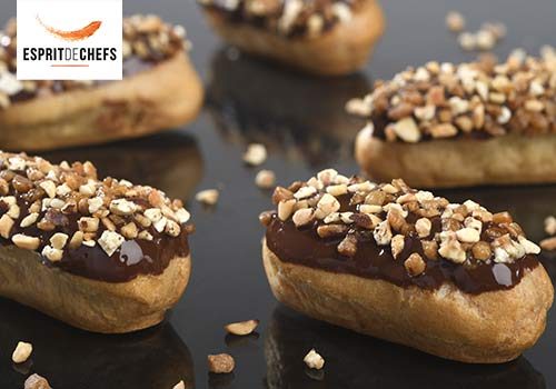Recette : Eclair chocolat extra bitter, mousse de lait noisette - EpiSaveurs