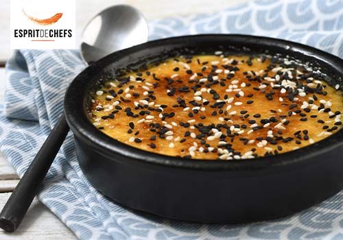 Crème brûlée au sésame et graines de sésame noire - Recettes - EpiSaveurs