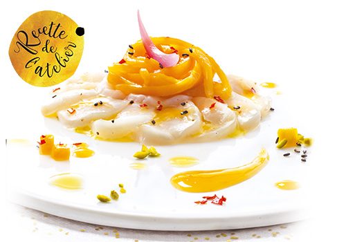 Recette : Carpaccio de Saint-Jacques et brunoise de mangue - EpiSaveurs
