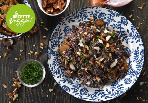 Recette : Riz trois grains crémeux, girolles, cèpes et noix de pécan - EpiSaveurs