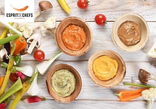 Recette : Ronde de mayonnaises aromatisées pour dipping coloré - EpiSaveurs