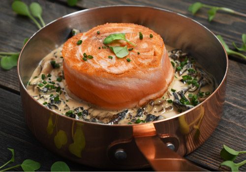 Recette : Tournedos de saumon crème de champignons et parmesan - EpiSaveurs