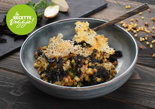 Recette : Fregola Sarda cuites comme un risotto aux trompettes de la mort - EpiSaveurs