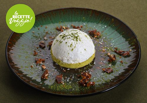 Recette : Financier thé vert, crème coco au tofu et nougatine de graines - EpiSaveurs