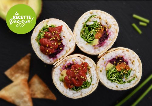 Recette : Burrito sushi farci au kimshi de chou rouge - EpiSaveurs