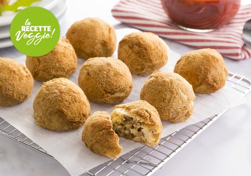 Recette : Croquettes de purée de pomme de terre et cœur de lentilles blondes à la sauce tomate - EpiSaveurs
