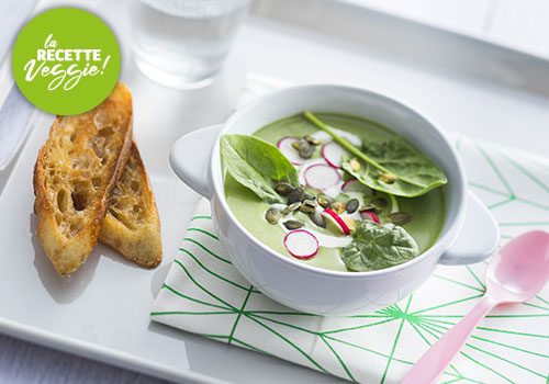 Recette : Velouté froid d'épinard au tofu soyeux - EpiSaveurs