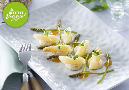Recette : Grosses asperges au chutney de citron et crémeux à l’amande - EpiSaveurs