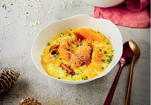 Recette : Risotto à la châtaigne, bouillon de safran - EpiSaveurs